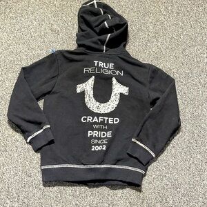TRUE Religion signature logo zip hoodie size 5.